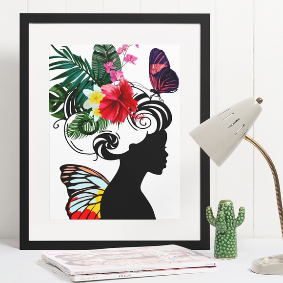 Other - Modern Wall Art Print Tropical Girl Unframed
